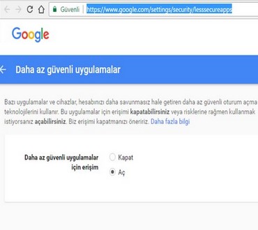 Gmail Üzerinden C Sharp ile Mail Gönderme İzni
